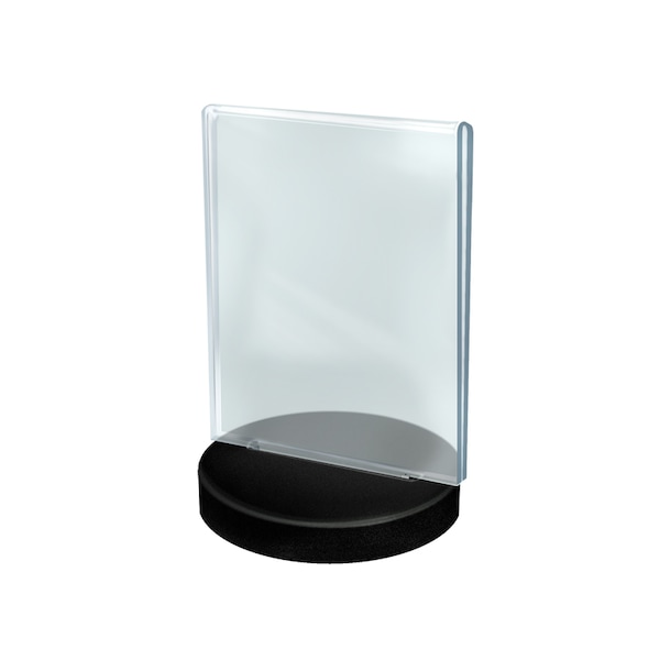 5.5"W x 8.5"H Vertical Frame on a Weighted Black Round Base, PK10